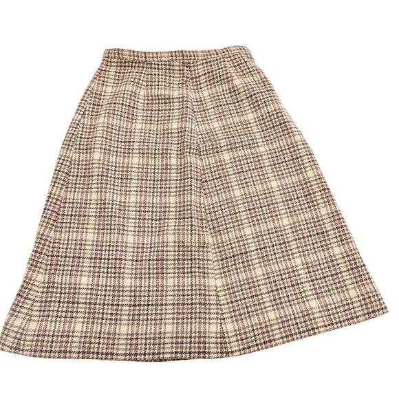 Pendleton Plaid Virgin Wool A Line Classic Skirt Brown Size 12 - Picture 1 of 6